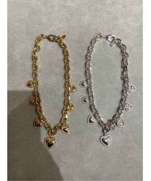 THROW by SLY（スローバイスライ）の「THROW HEART CHARM CHAIN N/C ハートチャーム チェーン ネックレス（ネックレス・レディース・ゴールド/シルバー・FREE）」の5枚目の写真