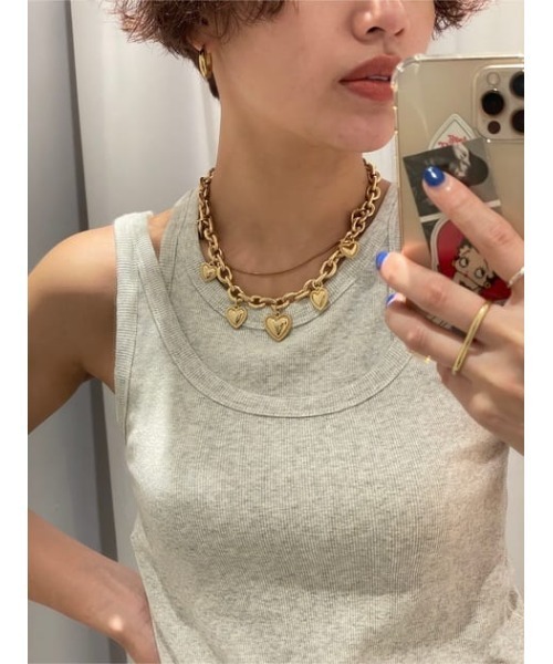 THROW by SLY（スローバイスライ）の「THROW HEART CHARM CHAIN N/C ハートチャーム チェーン ネックレス（ネックレス・レディース・ゴールド/シルバー・FREE）」の13枚目の写真