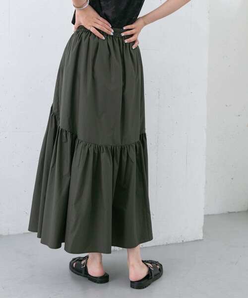 KBF（ケイビーエフ）の「ラウンドギャザーフレアスカート（スカート・レディース・ブラック/オフホワイト/カーキ・ONE）」の20枚目の写真