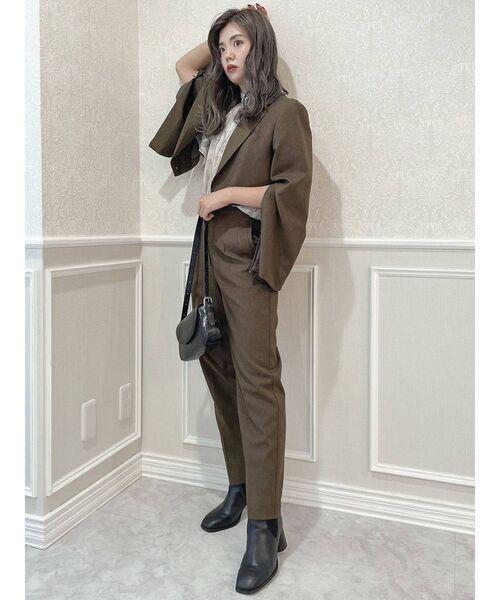 dazzlin（ダズリン）の「ハイウエストタックパンツ（その他パンツ・レディース・ブラック/ダークブラウン/ネイビー/ブラウン・SMALL/MEDIUM）」の10枚目の写真