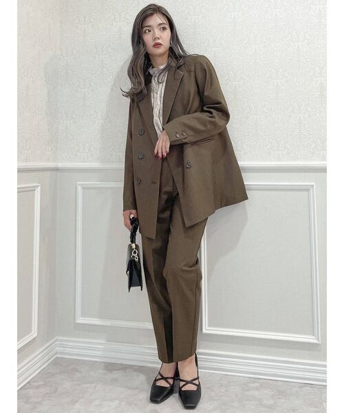 dazzlin（ダズリン）の「ハイウエストタックパンツ（その他パンツ・レディース・ブラック/ダークブラウン/ネイビー/ブラウン・SMALL/MEDIUM）」の12枚目の写真