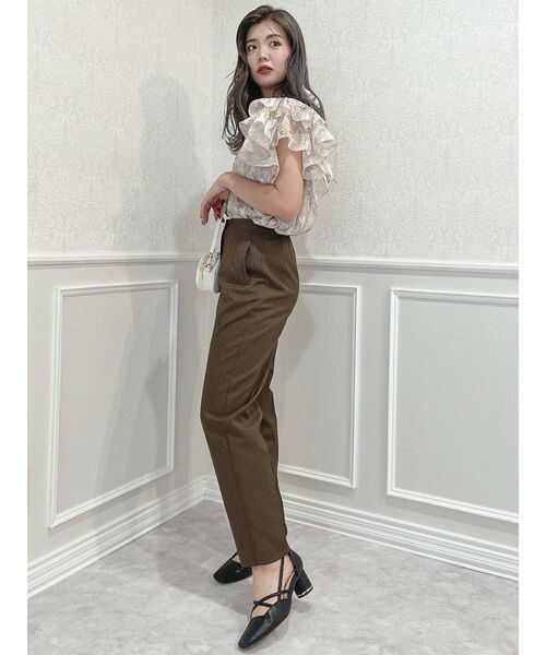 dazzlin（ダズリン）の「ハイウエストタックパンツ（その他パンツ・レディース・ブラック/ダークブラウン/ネイビー/ブラウン・SMALL/MEDIUM）」の13枚目の写真