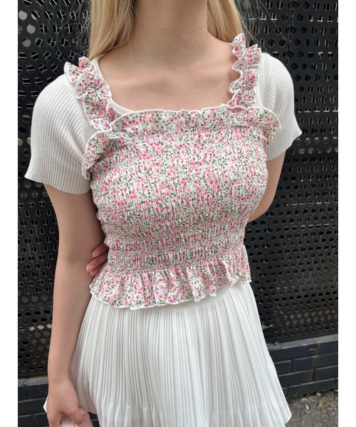 WC（ダブル シー）の「リトルフラワーフリルキャミ（キャミソール・レディース・ピンク/イエロー/ブルー・FREE）」の14枚目の写真