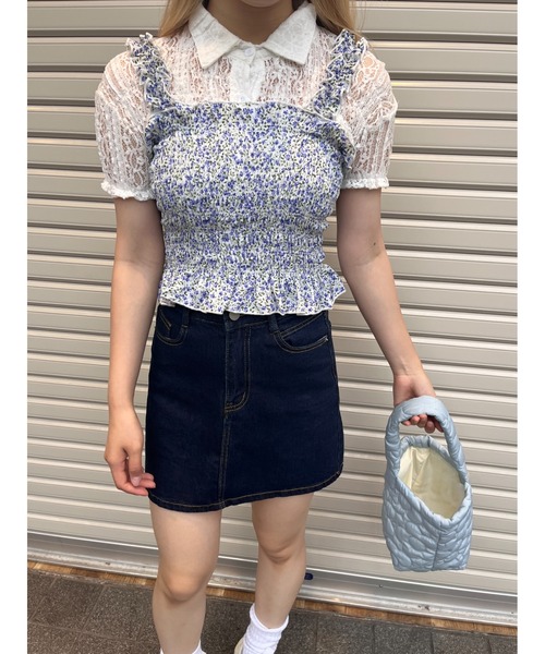 WC（ダブル シー）の「リトルフラワーフリルキャミ（キャミソール・レディース・ピンク/イエロー/ブルー・FREE）」の5枚目の写真