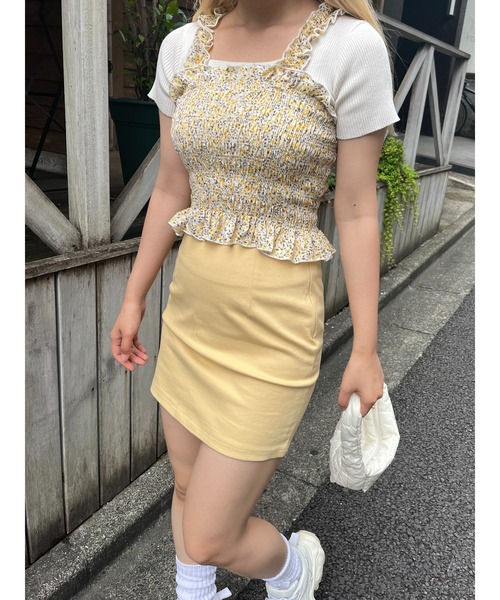 WC（ダブル シー）の「リトルフラワーフリルキャミ（キャミソール・レディース・ピンク/イエロー/ブルー・FREE）」の11枚目の写真