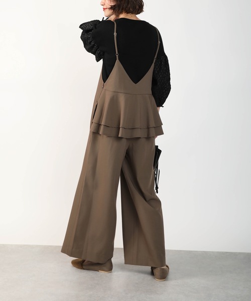 PICCIN（ピッチン）の「バックフリルサロペット（サロペット/オーバーオール・レディース・ブラック/モカ・M）」の13枚目の写真