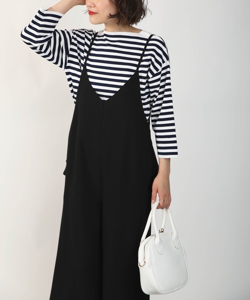 PICCIN（ピッチン）の「バックフリルサロペット（サロペット/オーバーオール・レディース・ブラック/モカ・M）」の10枚目の写真