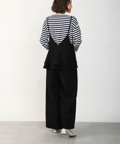 PICCIN（ピッチン）の「バックフリルサロペット（サロペット/オーバーオール・レディース・ブラック/モカ・M）」の5枚目の写真