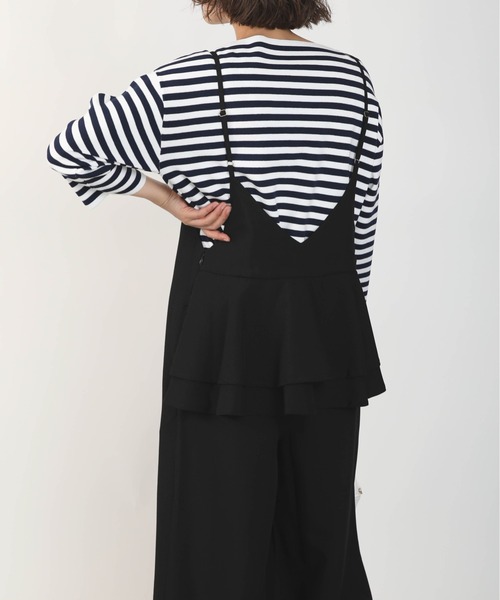 PICCIN（ピッチン）の「バックフリルサロペット（サロペット/オーバーオール・レディース・ブラック/モカ・M）」の9枚目の写真