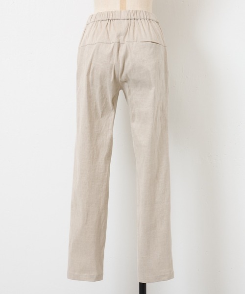 BEARDSLEY（ビアズリー）の「【低身長・背側ゴム・高身長にも3サイズ展開】リネンストレッチスリムタックパンツ（その他パンツ・レディース・ブラック/ベージュ・1/2/0）」の12枚目の写真