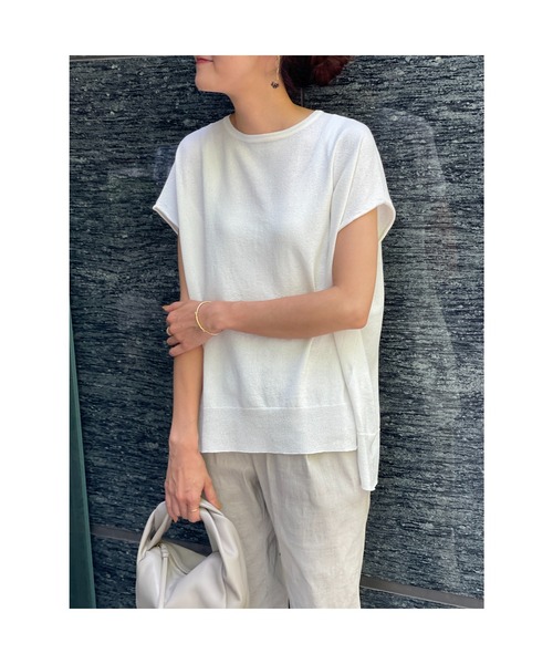 BEARDSLEY（ビアズリー）の「【低身長・背側ゴム・高身長にも3サイズ展開】リネンストレッチスリムタックパンツ（その他パンツ・レディース・ブラック/ベージュ・1/2/0）」の13枚目の写真