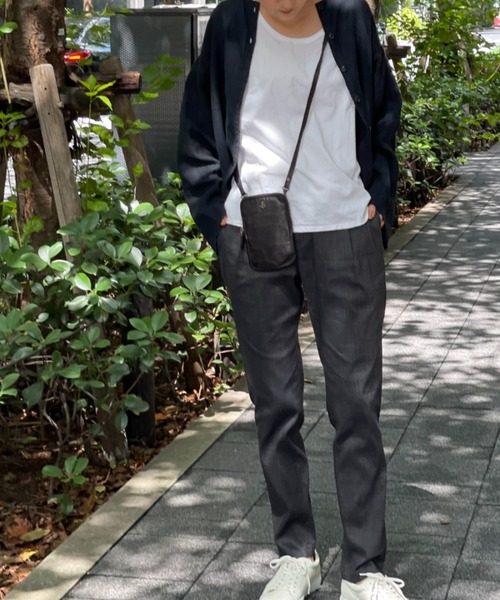 BEARDSLEY（ビアズリー）の「【低身長・背側ゴム・高身長にも3サイズ展開】リネンストレッチスリムタックパンツ（その他パンツ・レディース・ブラック/ベージュ・1/2/0）」の4枚目の写真