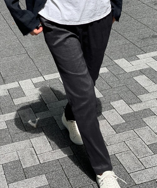 BEARDSLEY（ビアズリー）の「【低身長・背側ゴム・高身長にも3サイズ展開】リネンストレッチスリムタックパンツ（その他パンツ・レディース・ブラック/ベージュ・1/2/0）」の17枚目の写真