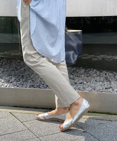 BEARDSLEY（ビアズリー）の「【低身長・背側ゴム・高身長にも3サイズ展開】リネンストレッチスリムタックパンツ（その他パンツ・レディース・ブラック/ベージュ・1/2/0）」の21枚目の写真