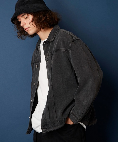 unrelaxing(アンリラクシング)の「オーバーサイズビッグシルエットデニムジャケット(デニムジャケット・メンズ・ライトブルー/ブラック/ブルー/スミクロ・FREE)」の3枚目の写真