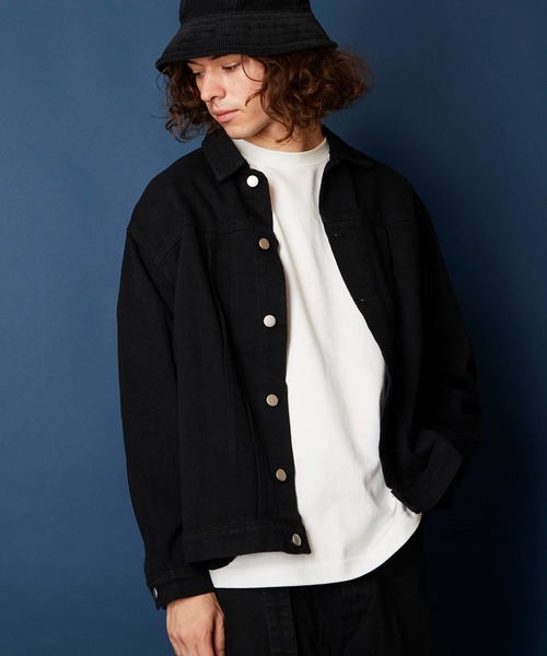 unrelaxing(アンリラクシング)の「オーバーサイズビッグシルエットデニムジャケット(デニムジャケット・メンズ・ライトブルー/ブラック/ブルー/スミクロ・FREE)」の2枚目の写真