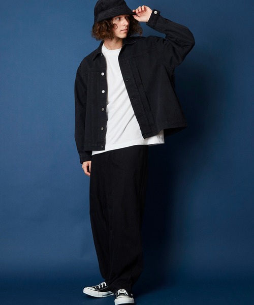 unrelaxing(アンリラクシング)の「オーバーサイズビッグシルエットデニムジャケット(デニムジャケット・メンズ・ライトブルー/ブラック/ブルー/スミクロ・FREE)」の13枚目の写真