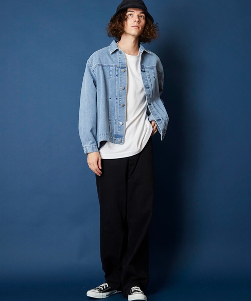 unrelaxing(アンリラクシング)の「オーバーサイズビッグシルエットデニムジャケット(デニムジャケット・メンズ・ライトブルー/ブラック/ブルー/スミクロ・FREE)」の9枚目の写真