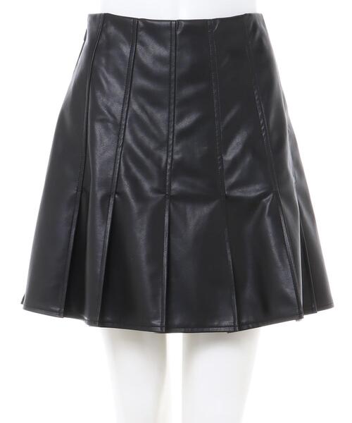 INGNI（イング）の「フェイクレザープリーツスカパン（スカート・レディース・ブラック/ブラウン/アイボリー・FREE）」の5枚目の写真