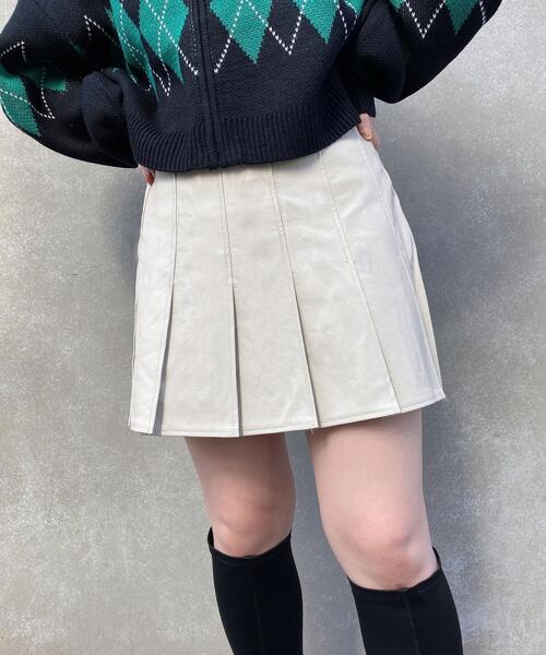 INGNI（イング）の「フェイクレザープリーツスカパン（スカート・レディース・ブラック/ブラウン/アイボリー・FREE）」の13枚目の写真