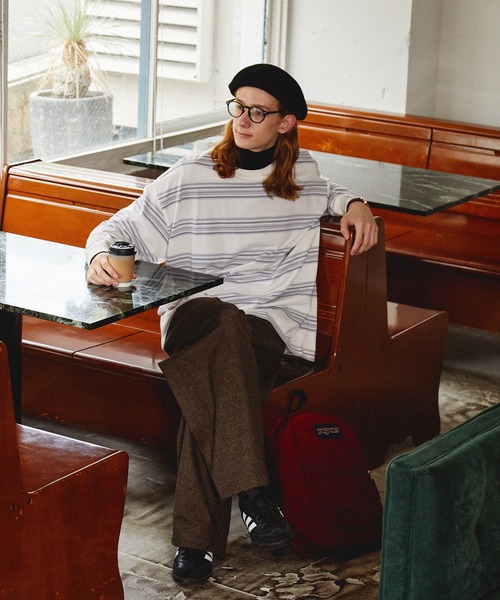 オーバーサイズ マルチボーダー ロングスリーブTシャツ EMMA