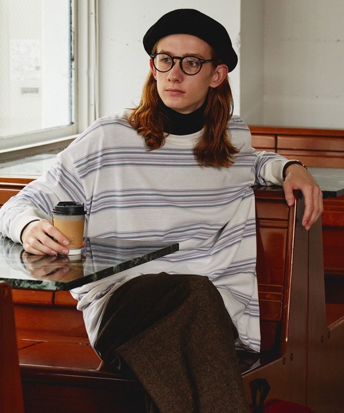 オーバーサイズ マルチボーダー ロングスリーブTシャツ EMMA