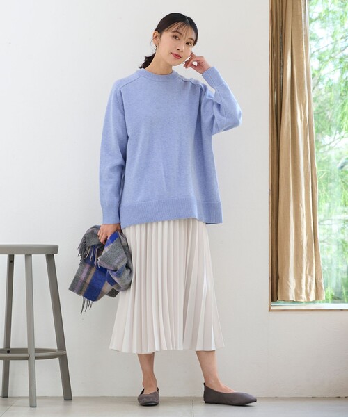 ANY（エニィ）の「【WEB限定カラー有】ウールカシミアブレンドストール（マフラー・レディース・黄土色系/ダークブラウン系5/カーキ系5/ブルー系5/ピンク系5/アイボリー系/レッド系5/グレー系5/ライラック系/こしょう色系5・F）」の13枚目の写真