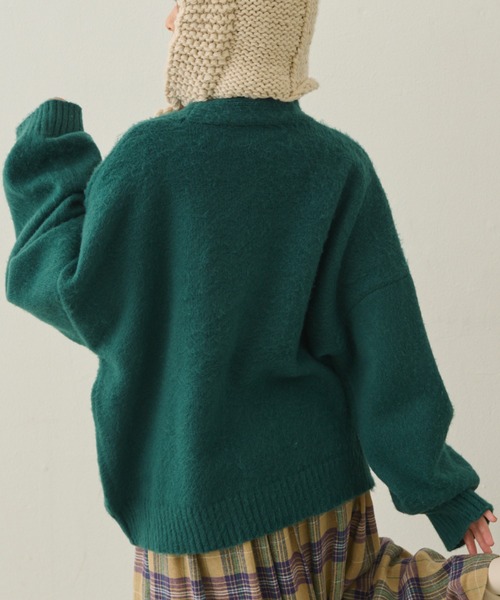 MERLOT（メルロー）の「Vネックカラーカーディガン（カーディガン/ボレロ・レディース・オレンジ/グリーン/ブルー・FREE）」の19枚目の写真