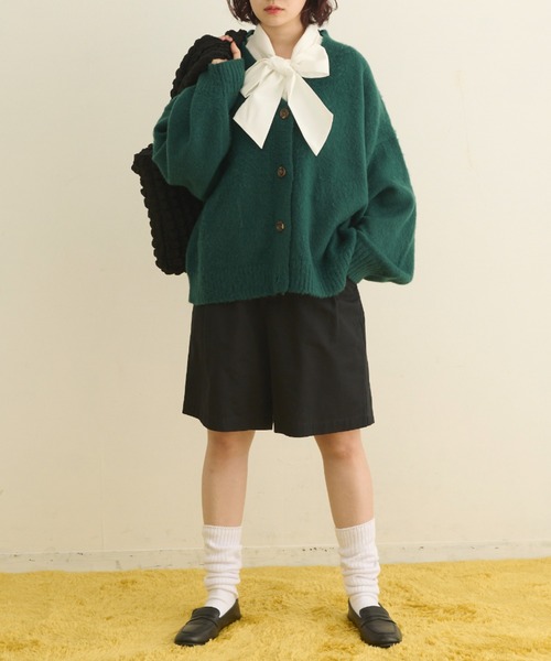 MERLOT（メルロー）の「Vネックカラーカーディガン（カーディガン/ボレロ・レディース・オレンジ/グリーン/ブルー・FREE）」の22枚目の写真