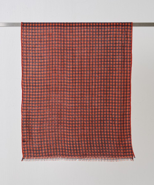 BEARDSLEY（ビアズリー）の「《VALENTINA C》チェックストール（ストール/ショール・レディース・ベージュ/ブラウン・FREE）」の8枚目の写真