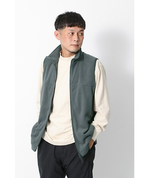 Snow Peak（スノーピーク）の「Grid Fleece Vest（ベスト・メンズ・グリーン/ブラック/グレー・SMALL/LARGE/MEDIUM/X-LARGE/1）」の6枚目の写真
