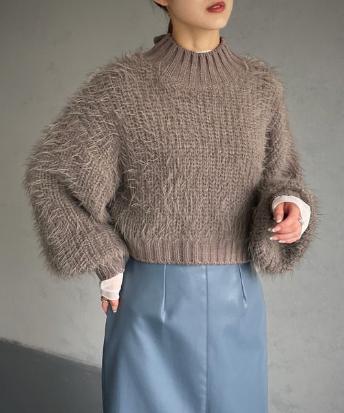 &g'aime（アンジェム）の「【&g’aime】シャギーボリュームニット（ニット/セーター・レディース・チャコールグレー/グレー/グレイッシュベージュ・FREE）」の18枚目の写真