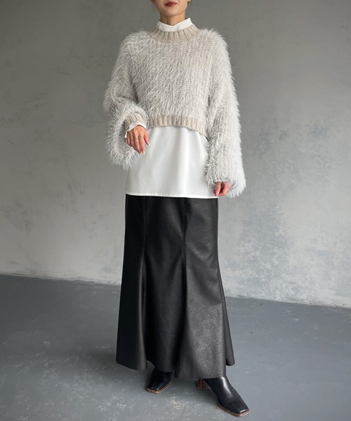 &g'aime（アンジェム）の「【&g’aime】シャギーボリュームニット（ニット/セーター・レディース・チャコールグレー/グレー/グレイッシュベージュ・FREE）」の13枚目の写真