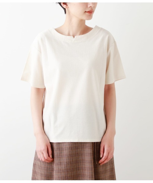 NEWYORKER（ニューヨーカー）の「ジョーゼット 2WAYカットソー（Tシャツ/カットソー・レディース・モスグリーン/アイボリー・M/L）」の8枚目の写真