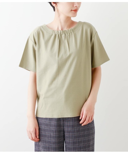 NEWYORKER（ニューヨーカー）の「ジョーゼット 2WAYカットソー（Tシャツ/カットソー・レディース・モスグリーン/アイボリー・M/L）」の11枚目の写真