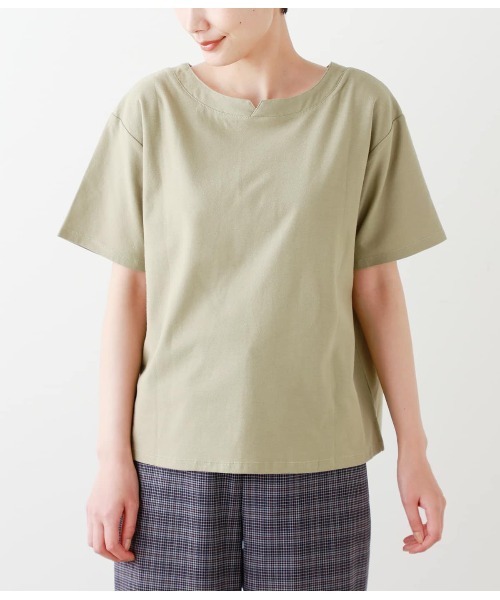 NEWYORKER（ニューヨーカー）の「ジョーゼット 2WAYカットソー（Tシャツ/カットソー・レディース・モスグリーン/アイボリー・M/L）」の12枚目の写真