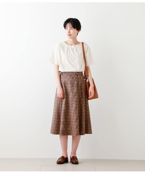 NEWYORKER（ニューヨーカー）の「ジョーゼット 2WAYカットソー（Tシャツ/カットソー・レディース・モスグリーン/アイボリー・M/L）」の14枚目の写真