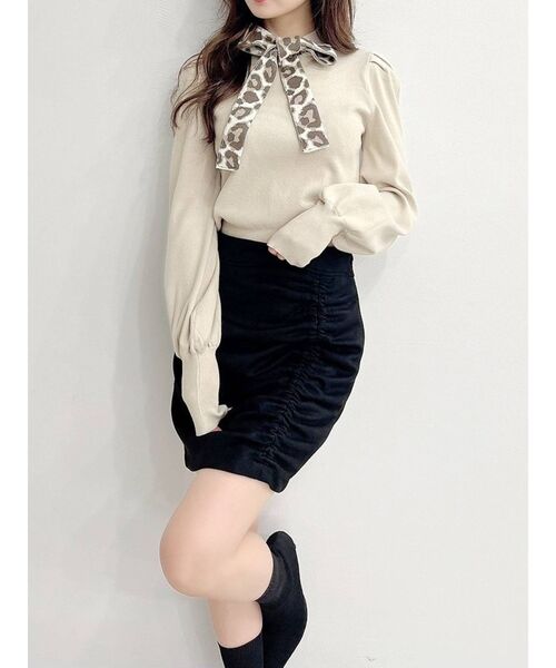 RESEXXY（リゼクシー）の「ギャザーポイントミニスカート（スカート・レディース・ブラック/アイボリー/その他1/マスタード・FREE）」の3枚目の写真