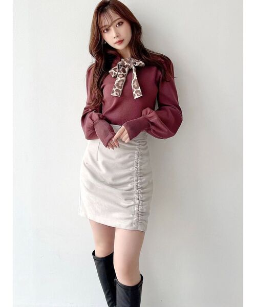 RESEXXY（リゼクシー）の「ギャザーポイントミニスカート（スカート・レディース・ブラック/アイボリー/その他1/マスタード・FREE）」の5枚目の写真