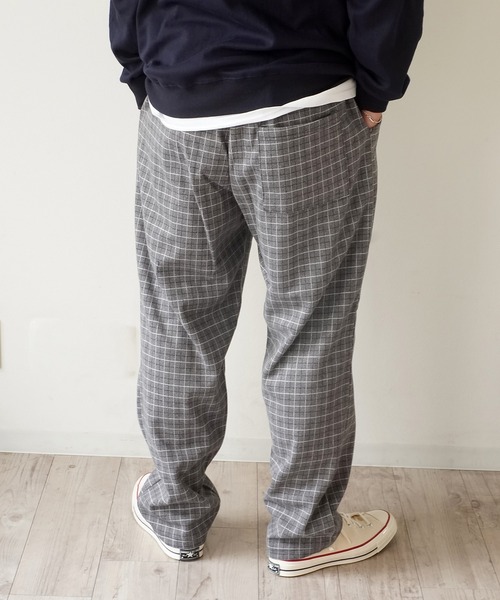 RiNc （リンク）の「【 GGD 】 チェック ワイド テーパードパンツ（その他パンツ・メンズ・ブラック系その他/ブラウン系その他2/グレー系その他/ブラウン系その他・FREE）」の6枚目の写真