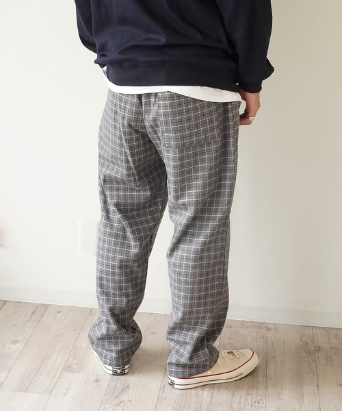 RiNc （リンク）の「【 GGD 】 チェック ワイド テーパードパンツ（その他パンツ・メンズ・ブラック系その他/ブラウン系その他2/グレー系その他/ブラウン系その他・FREE）」の7枚目の写真