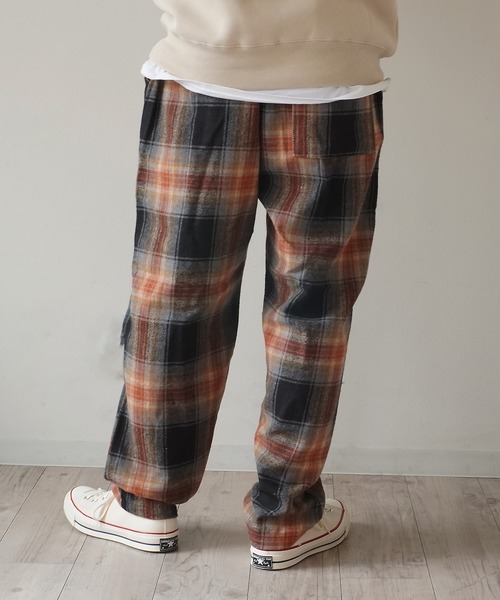 RiNc （リンク）の「【 GGD 】 チェック ワイド テーパードパンツ（その他パンツ・メンズ・ブラック系その他/ブラウン系その他2/グレー系その他/ブラウン系その他・FREE）」の11枚目の写真