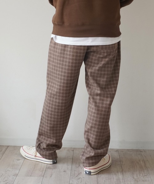 RiNc （リンク）の「【 GGD 】 チェック ワイド テーパードパンツ（その他パンツ・メンズ・ブラック系その他/ブラウン系その他2/グレー系その他/ブラウン系その他・FREE）」の14枚目の写真