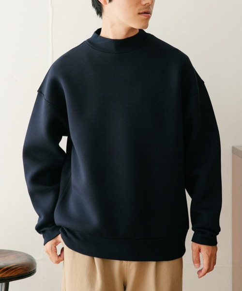 ITEMS URBANRESEARCH(アイテムズ アーバンリサーチ)の「ダンボール天竺 ハイネックプルオーバー(スウェット・メンズ・ネイビー/ブラック/ベージュ・LARGE/MEDIUM)」の1枚目の写真