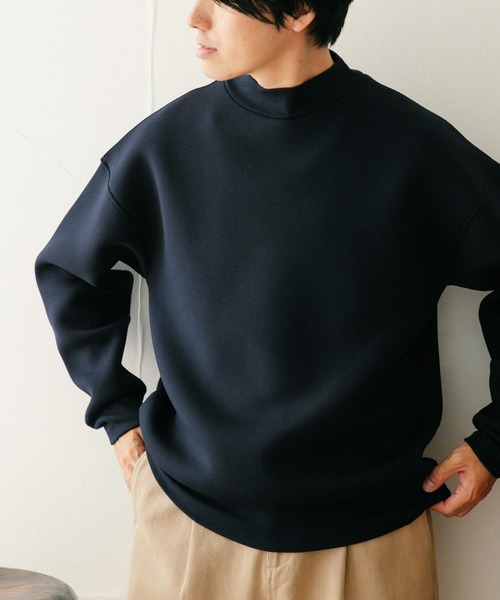 ITEMS URBANRESEARCH(アイテムズ アーバンリサーチ)の「ダンボール天竺 ハイネックプルオーバー(スウェット・メンズ・ネイビー/ブラック/ベージュ・LARGE/MEDIUM)」の4枚目の写真