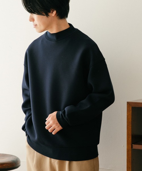 ITEMS URBANRESEARCH(アイテムズ アーバンリサーチ)の「ダンボール天竺 ハイネックプルオーバー(スウェット・メンズ・ネイビー/ブラック/ベージュ・LARGE/MEDIUM)」の5枚目の写真