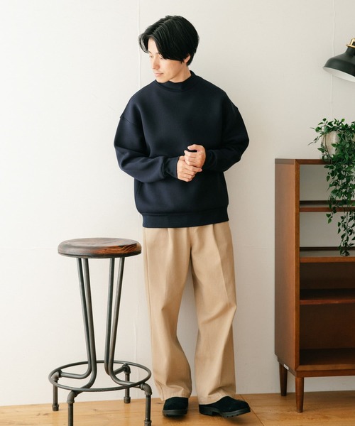 ITEMS URBANRESEARCH(アイテムズ アーバンリサーチ)の「ダンボール天竺 ハイネックプルオーバー(スウェット・メンズ・ネイビー/ブラック/ベージュ・LARGE/MEDIUM)」の8枚目の写真