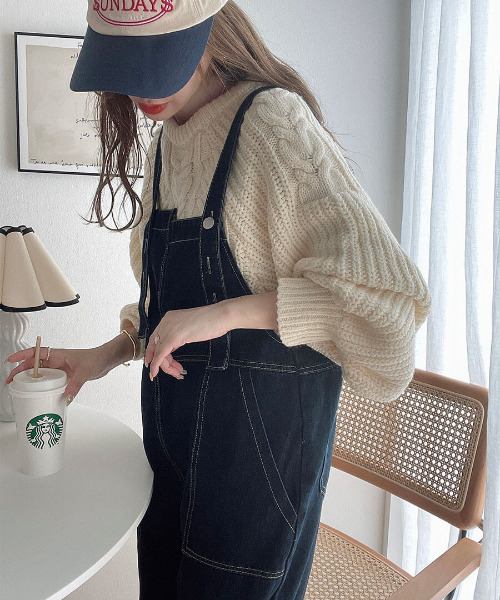 アシンメトリーデニムサロペット / オーバーオール アシメデザイン デニムサロペ オールインワン(サロペット/オーバーオール)|ISOOK(アイスー) アシンメトリーデニムサロペット / オーバーオール アシメデザイン デニムサロペ オールインワン(サロペット/オーバーオール)|ISOOK(アイスー)