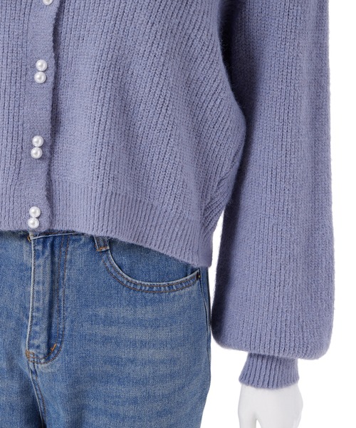 Edit Sheen（エディットシーン）の「ダブルパールボタンボリュームニットカーデ（カーディガン/ボレロ・レディース・ホワイト/ベージュ/ブルー系その他5/レッド・M）」の16枚目の写真