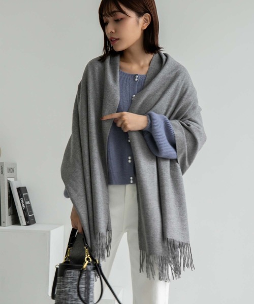 Edit Sheen（エディットシーン）の「ダブルパールボタンボリュームニットカーデ（カーディガン/ボレロ・レディース・ホワイト/ベージュ/ブルー系その他5/レッド・M）」の22枚目の写真